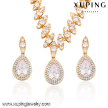 63858 Xuping fashion dubai gold bridal jewelry set